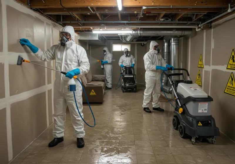 Basement Moisture Removal and Structural Drying process in Piney Point Village, TX